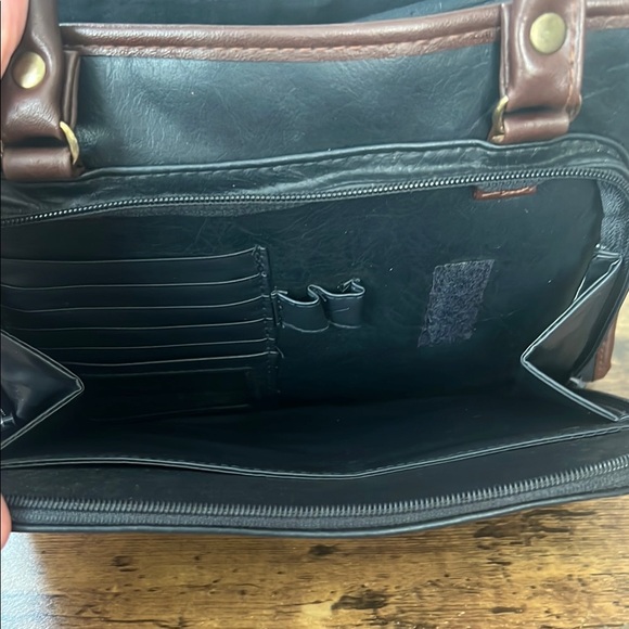 Dolce Vita Navy and Brown Textured Jackson Handbag - Picture 5 of 13